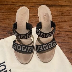 Fendi Logo Straps Heels